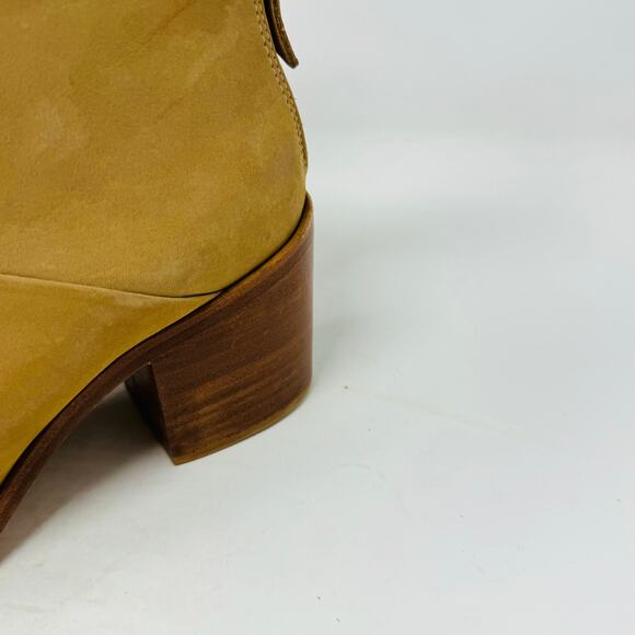 Nisolo Dari Ankle Boots Tan Leather Zip Stacked Heel Almond Toe Size 10 - Picture 4 of 16